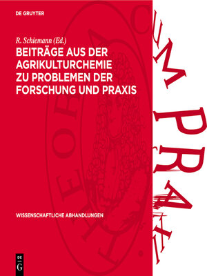 cover image of Beiträge aus der Agrikulturchemie zu Problemen der Forschung und Praxis